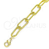 Oro Laminado Basic Bracelet, Gold Filled Style Paperclip Design, Polished, Golden Finish, 03.341.0122.08