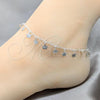 Sterling Silver Fancy Anklet, Butterfly Design, Polished, Silver Finish, 03.409.0058.10
