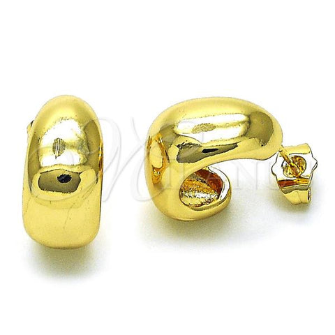 Oro Laminado Small Hoop, Gold Filled Style Chunky Design, Polished, Golden Finish, 02.163.0229.18