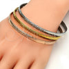 Stainless Steel Trio Bangle, Leaf Design, Polished, Tricolor, 07.244.0002.06 (05 MM Thickness, Size 6 - 2.75 Diameter)
