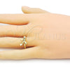 Oro Laminado Elegant Ring, Gold Filled Style Bow Design, Polished, Golden Finish, 01.341.0142