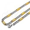 Stainless Steel Necklace and Bracelet, Polished, Two Tone, 06.363.0015.1