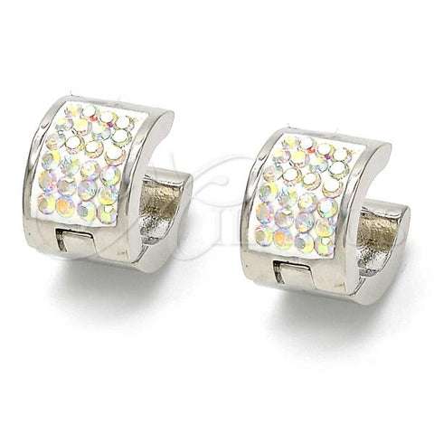 Stainless Steel Huggie Hoop, with  Crystal, Polished, Steel Finish, 02.230.0023.15
