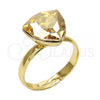 Oro Laminado Multi Stone Ring, Gold Filled Style with Golden Shadow Swarovski Crystals, Polished, Golden Finish, 01.239.0005.10 (One size fits all)