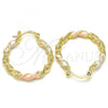 Oro Laminado Small Hoop, Gold Filled Style Polished, Tricolor, 02.170.0251.25