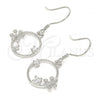 Sterling Silver Dangle Earring, with White Cubic Zirconia, Polished, Rhodium Finish, 02.366.0013