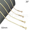 Oro Laminado Basic Necklace, Gold Filled Style Polished, Golden Finish, 04.58.0018.20