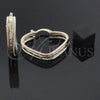 Oro Laminado Medium Hoop, Gold Filled Style Heart Design, Diamond Cutting Finish, Tricolor, 5.154.017