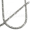 Stainless Steel Necklace and Bracelet, Figaro Design, Polished, Steel Finish, 06.256.0014.1