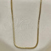 Oro Laminado Basic Necklace, Gold Filled Style Box Design, Polished, Golden Finish, 5.222.039.22
