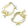 Oro Laminado Small Hoop, Gold Filled Style Dolphin Design, Polished, Golden Finish, 02.63.2710.15