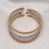 Oro Laminado Trio Bangle, Gold Filled Style Polished, Tricolor, 07.170.0015