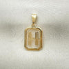 Oro Laminado Fancy Pendant, Gold Filled Style Initials Design, Polished, Golden Finish, 05.02.0069.8