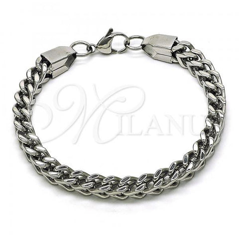 Stainless Steel Basic Bracelet, Miami Cuban Design, Polished,, 03.278.0017.08