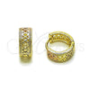 Oro Laminado Huggie Hoop, Gold Filled Style Filigree Design, Polished, Tricolor, 02.213.0821.14