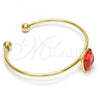 Oro Laminado Individual Bangle, Gold Filled Style with Padparadscha Swarovski Crystals, Polished, Golden Finish, 07.239.0010.6 (02 MM Thickness, One size fits all)