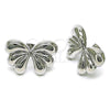 Rhodium Plated Stud Earring, Chunky Design, Polished, Rhodium Finish, 02.341.0204.1