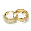 Oro Laminado Small Hoop, Gold Filled Style Polished, Tricolor, 02.106.0005.1.20