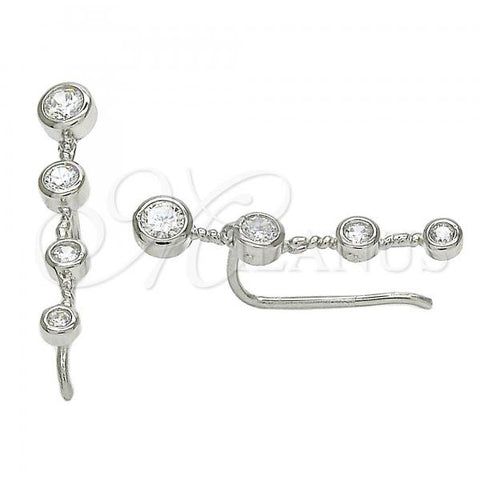 Sterling Silver Stud Earring, with White Cubic Zirconia, Polished, Rhodium Finish, 02.186.0157.1