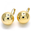 Oro Laminado Leverback Earring, Gold Filled Style Polished, Golden Finish, 02.122.0108