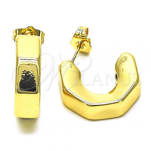 Oro Laminado Small Hoop, Gold Filled Style Chunky Design, Polished, Golden Finish, 02.163.0205.20