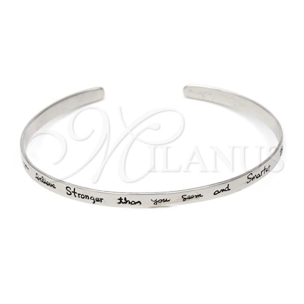 Sterling Silver Individual Bangle, Love Design, Polished, Silver Finish, 07.174.0002 (07 MM Thickness, One size fits all)