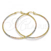 Oro Laminado Large Hoop, Gold Filled Style Diamond Cutting Finish, Tricolor, 5.138.033.60