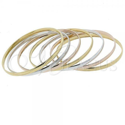 Oro Laminado Semanario Bangle, Gold Filled Style Tricolor, 5.232.005.06 (04 MM Thickness, Size 6 - 2.75 Diameter)