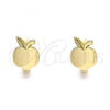 Oro Laminado Huggie Hoop, Gold Filled Style Apple Design, Polished, Golden Finish, 02.213.0278.10