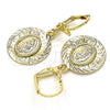 Oro Laminado Dangle Earring, Gold Filled Style Guadalupe Design, Diamond Cutting Finish, Golden Finish, 02.351.0065