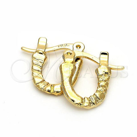 Oro Laminado Children Hoop, Gold Filled Style Diamond Cutting Finish, Golden Finish, 5.159.082