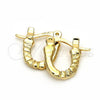 Oro Laminado Children Hoop, Gold Filled Style Diamond Cutting Finish, Golden Finish, 5.159.082