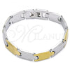 Stainless Steel Solid Bracelet, Polished, Two Tone, 03.114.0361.08