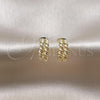 Oro Laminado Children Hoop, Gold Filled Style Rope Design, Polished, Golden Finish, 02.213.0517.15