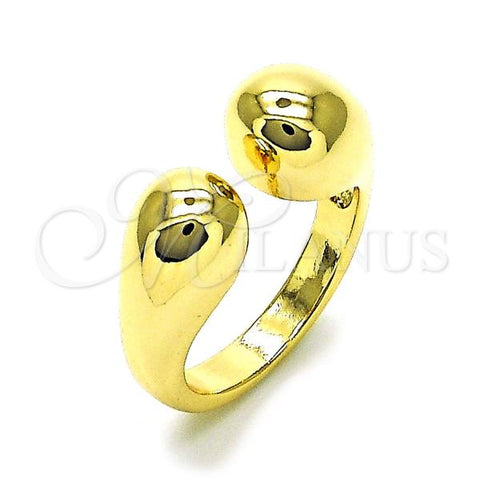 Oro Laminado Elegant Ring, Gold Filled Style Ball Design, Polished, Golden Finish, 01.163.0001