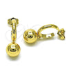 Oro Laminado Dangle Earring, Gold Filled Style Ball Design, Polished, Golden Finish, 02.195.0211