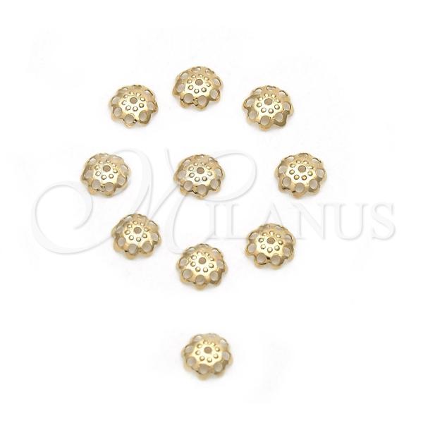 Oro Laminado Cap, Gold Filled Style Flower Design, Matte Finish, Golden Finish, 12.63.0024