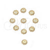 Oro Laminado Cap, Gold Filled Style Flower Design, Matte Finish, Golden Finish, 12.63.0024