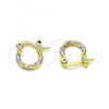 Oro Laminado Small Hoop, Gold Filled Style Diamond Cutting Finish, Tricolor, 02.96.0084.2.10