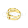Oro Laminado Toe Ring, Gold Filled Style Star Design, Polished, Golden Finish, 01.233.0024 (One size fits all)