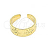 Oro Laminado Toe Ring, Gold Filled Style Sun Design, Polished, Golden Finish, 01.117.0008 (One size fits all)