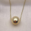 Oro Laminado Pendant Necklace, Gold Filled Style Ball and Rolo Design, Polished, Golden Finish, 04.213.0304.18