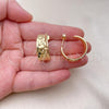 Oro Laminado Small Hoop, Gold Filled Style Chunky Design, Polished, Golden Finish, 02.163.0257.25
