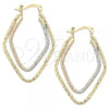 Oro Laminado Medium Hoop, Gold Filled Style Diamond Cutting Finish, Tricolor, 5.158.017.1