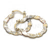 Oro Laminado Medium Hoop, Gold Filled Style Diamond Cutting Finish, Tricolor, 02.170.0187.30