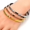 Stainless Steel Trio Bangle, Polished, Tricolor, 07.244.0005.06 (06 MM Thickness, Size 6 - 2.75 Diameter)
