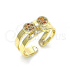 Oro Laminado Baby Ring, Gold Filled Style with Garnet Micro Pave, Polished, Golden Finish, 01.233.0016.1