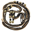 Oro Laminado Fancy Necklace, Gold Filled Style Ball Design, with Black Crystal, Polished, Two Tone, 04.321.0030.2.32