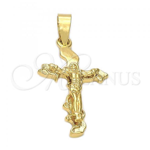 Oro Laminado Religious Pendant, Gold Filled Style Buffalo Design, Golden Finish, 5.191.018