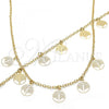 Oro Laminado Necklace and Bracelet, Gold Filled Style Tree Design, Polished, Golden Finish, 06.63.0207